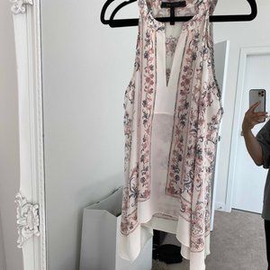 BCBG Ornamental Pattern Blush Tank top Blouse